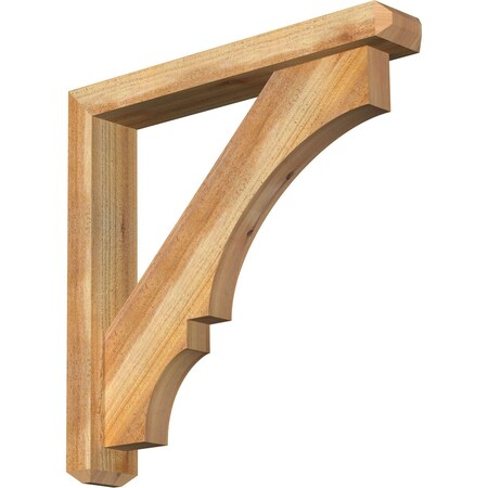 Balboa Craftsman Rough Sawn Bracket W/ Offset Brace, Western Red Cedar, 4W X 24D X 24H